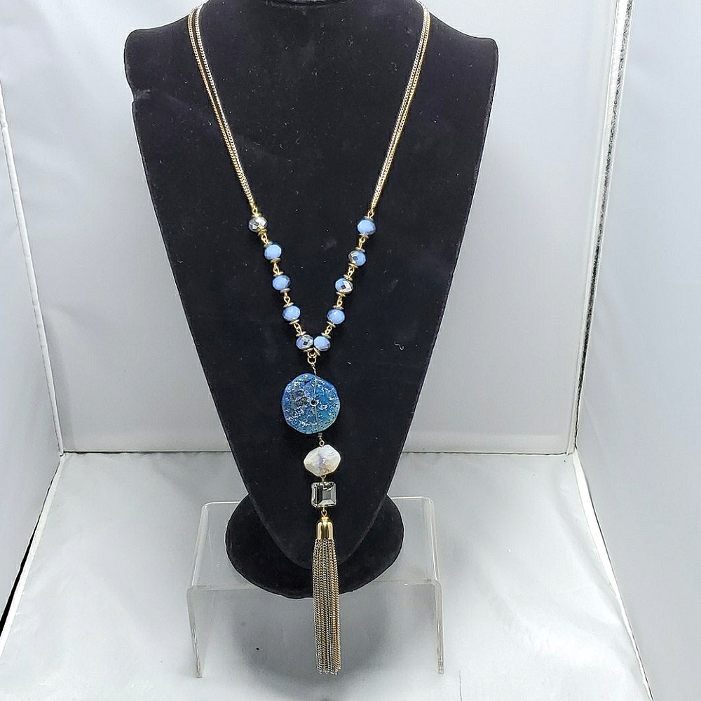 Ali khan Parisian  pearl and cluster necklace with crystal beads with gift box